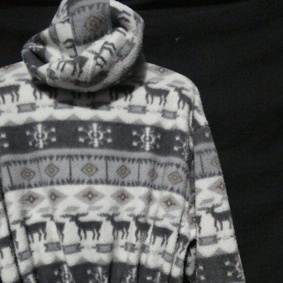 Vintage | CABIN CREEK | medium | Hooded Fleece Anorak Zip-Up Jacket - Picture 12 of 16